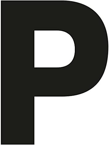 Merriway BH04049 (4 Pcs) Black Vinyl Stick-On Wheelie Bin Post Box Crate Dust Bin Letters 75mm (3 inch) Letter P - Pack of 4 Pieces