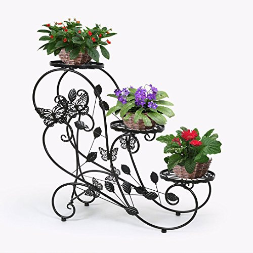 HLC Estanterias para Macetas de Metal, Soporte para Plantas Escalera Macetas Estantería Decorativa Plantas Exterior Interior Salón Balcón Jardín