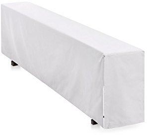 Hans-Textil-Shop Bierbankhusse 220x25 cm Weiß Baumwolle Linon Bodenlang (Kochfest, Wiederverwendbar, Pflegeleicht, Schadstoffgeprüfter Stoff)