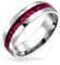 Bling Jewelry Anello Di Fascia Eterna In Cristallo Rosso Rosa Per Donne - Mese Di Nascita Di Luglio, Acciaio Inossidabile Color Argento