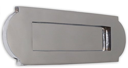 White Hinge Limited Regency Door Letterbox Plate - Polished Chrome Sprung Victorian Post Box