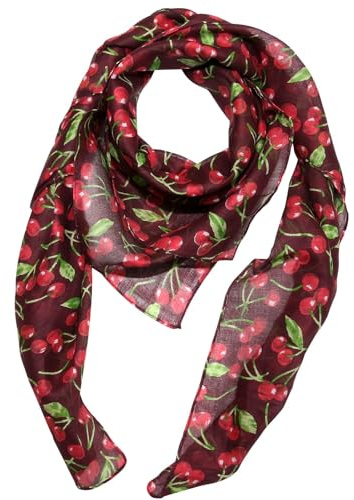 Superfreak® Baumwolltuch - Kirschen - Tuch - Schal - 100x100 cm - 100% Baumwolle