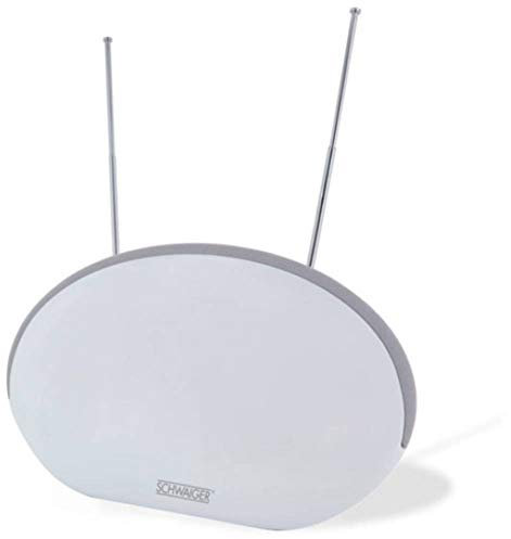 Schwaiger ZA200 011 TV-Antenne für den Innenbereich, Dual 36 dB – TV-Antennen (Innen, Weiß, Dual, 1,5 m, 174 – 790 MHz, 36 dB)