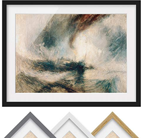 Bild mit Rahmen - William Turner - Schneesturm über Meer - Schwarz, 70 x 100 cm