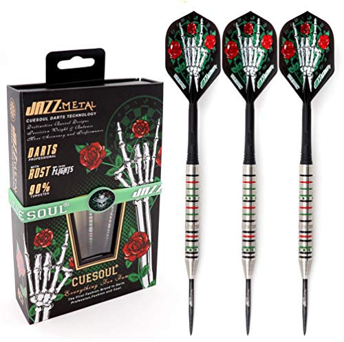 CUESOUL Jazz-Metal 21g Stahlspitze 90% Wolfram Dart Set mit integrierten ROST Flights