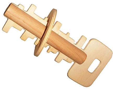 MINGZE 3D Holzpuzzle Denksportaufgaben, Knobelspiele Geduldspiel aus Holz Holzspielzeug, Logisches Spielzeug und Geschenk für Kinder und Erwachsene (Key Lock)