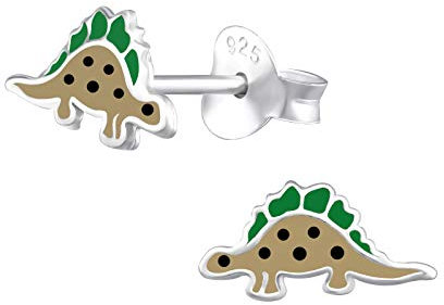 Monkimau Mädchen Ohrringe Dino Saurier Ohrstecker aus 925 Sterling Silver Silber