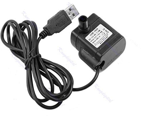 FlowerPEI USB-1020 Pompe à eau submersible à débit réglable pour aquarium, fontaine, étang, aère les poissons, outil d'oxygène CC 3,5 V – 9 V 3 W