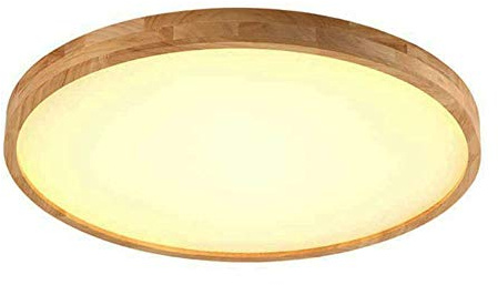 BEHWU LED Deckenleuchte Hölzerne Lampe Rundes Licht Deckenleuchte aus Holz Innenbeleuchtung Ultradünne 5CM Wohnzimmer Schlafzimmer Esszimmer LichtWarmes Licht 3000K Φ 40CM 20W 1800LM