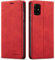 EYZUTAK Hülle für Samsung Galaxy A51 4G Case, Magnetverschluss Premium PU Leder Flip Case mit Kartenfächern Brieftasche Standfuntion stoßfeste Silikonhülle Retro Ledertasche - Rot