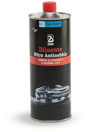 2BM Diluant Nitro Antibrouillard sans chloré 1L à norme COV Car-Tech pour peintures Nitro et synthétiques | Fonds de carrosserie, menuiserie, finitions Nitro et équipement de nettoyage | Bouteille 1