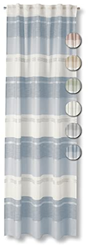 Neutex for you! MORELLA halbtransparenter Schal mit Multifunktionsband Gardinenband Vorhang Gardine 245 x 144 cm blau 6237752