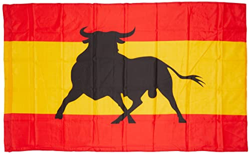 AZ FLAG Z_686 Bandiera della Spagna con Toro con Occhielli in Metallo, Multicolore, 150 x 90 cm