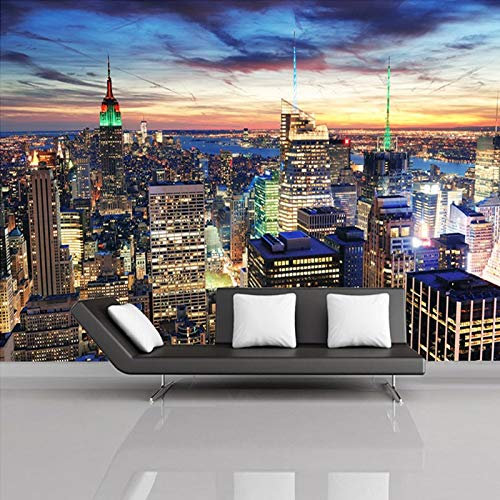Papier peint Mural personnalisé Style européen 3D stéréoscopique New York City chambre salon Tv toile de fond Photo papier peint décor à la maison,350cm(W) x 250cm(H)