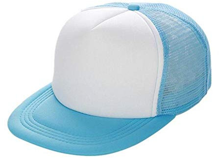 Cappello Berretto Uomo cap Berretto da Baseball Regolabile Cappello in Rete Unisex Cappello con Visiera Vuota Cappello Estivo con Visiera A Rete Snapback Cappello da Camionista-Blu_