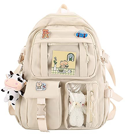 NC S.Fanny OU Sac à dos esthétique.Sac à dos Kawaii japonais avec pendentif.Petit sac à dos Fournitures scolaires.Sac à dos pour ordinateur portable