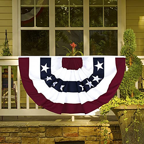 Gestickte Füße Fan Patriotische Flagge USA Banner amerikanische Flagge Bunting Stars 3x6 Home Decor (Multicolor)