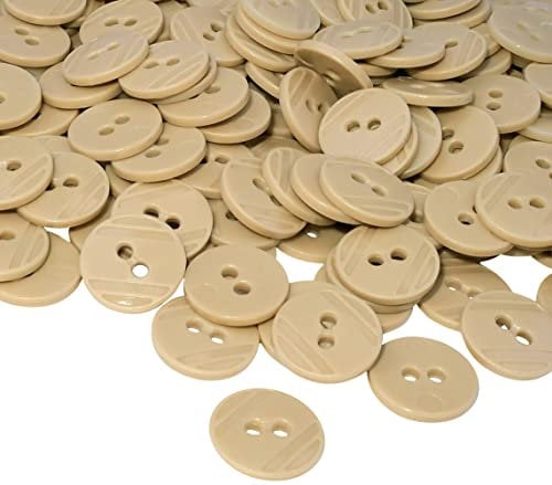 AERZETIX - C56429 - Satz von 100 Knöpfe runden Ø15x2.2 mm mit 2 löcher - farbe beige - aus kunststoff - durchmesser der öffnung 2 mm - kurzwaren nähen kleidung handwerk mode stickerei
