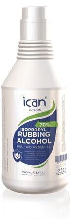 ican london isopropyl rubbing Alcohol 70% First aid Antiseptic 1000ml (1 litre)