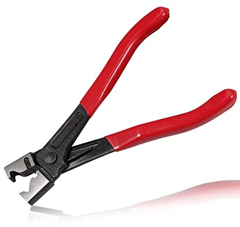LEONTOOL 7 Inch Clic-R Type Hose Clamp Pliers with Red PVC Handles, Clic-R Collar Remover Tools for Car Automobile Maintenance