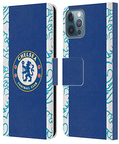 Head Case Designs Officially Licensed Chelsea Football Club Home 2022/23 Kit Leather Book Flip Case Cover Compatible With Apple iPhone 12 / iPhone 12 Pro