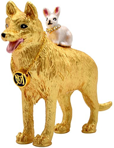 Feng Shui W5364 Windfall Glück Aktivator Hund und Kaninchen Statue Figur
