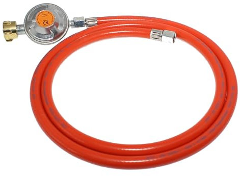 campcooga Anschlussset Gasgrill Druckminderer 50mbar + Propangasschlauch 1,5m Heizpilz Hocherkocher (Druckminderer 50mbar + Schlauch 1,5m)