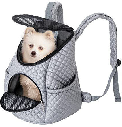 Rucksack für den Transport von Tieren, Tragetasche, Katzenrucksack, Katzenbox, Hundetasche, Hunde oder Katzenleine, Asche, Gr.1: 39x35x30 cm