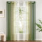 Woaboy 2er Set Voile Vorhang Zweifarbiger Vorhang mit Ösen Transparente Gardine Ösenschal Dekoschal Fensterschal Lichtdurchlässig für Schlafzimmer und Wohnzimmer 140x225cm Olivergrün