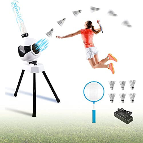 AYJIB Badminton trainingsgerät,Einfache Installation Praxis Maschine Portable Badminton Automatische Start Roboter Sets for Jugendliche Geeignet Anfänger