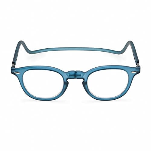Contacta, Lock Lesebrille für Damen und Herren, Brille mit Magnet, starrem Kragen und verstellbaren Stangen, Farbe Blau, Dioptrien +1,50, Packung mit Brillenhalter, 33 g