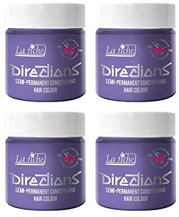 4 x La Riche Directions Semi-Permanent Hair Color Bote de 100 ml (Wisteria)