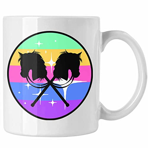 Trendation - Hobbyhorse Mädchen Tasse Geschenk Hobby Horse Pferde Grafik (Weiß)