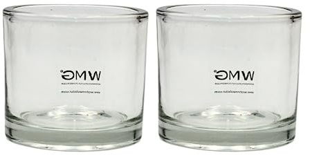 Dekohelden24 Windlichtglas/Teelichtglas im 2er Set, klar/transparent aus Glas, schlicht und elegant, Größe: H/Ø ca. 8 x 9 cm