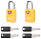 Sure Lock TSA-zugelassene Gepäckschlösser, Mini-Schloss mit Schlüsseln für Reisen, Gehäuse aus Zinklegierung mit Stahlbügel, Schlüssel gleich, Schlüssel im gleichen Paket (2 gelbe Schlösser)