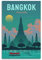 JIYUN Vintage City Travel Poster Bangkok Thailand Poster Dekorative Malerei Leinwand Wandposter und Kunstdruck Modern Familie Schlafzimmer Dekor Poster 30 x 45 cm