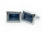Ruyosn Manschettenknöpfe Herren, Cufflink Manschette Link für Hemd, Manschettenknöpfe Hochzeit Business Party Quadrat Blau