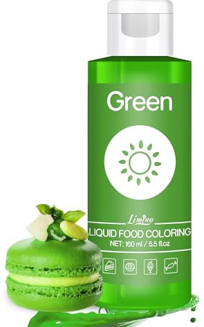 Lebensmittelfarbe - 160ml Flüssige Lebensmittel Farben für Kuchen, Backen, Kekse, Macaron - Zuckerfrei Konzentrierte Farbe Food Coloring für Tortendeko, Getränken, Osterei, DIY Slime (Grün)