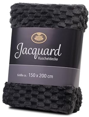 Gözze - Bubbles Wohndecke, Jacquard, 100% Polyester (Mikrofaser), 150 x 200 cm - Anthrazit