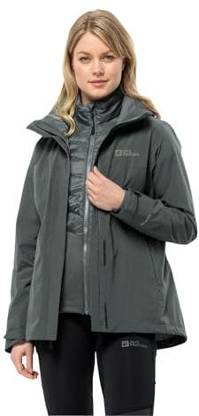 Jack Wolfskin Damen Luntal 3in1 Jkt W, Slate Green, L EU