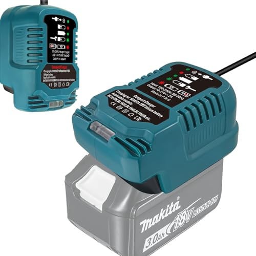 for Makita 18V Max Li Ion Batteries Replacement Fast Charger for Makita 18v Battery Charger Compatible with Makita 18V Battery bl1830 bl1840 bl1850 (UK PLUG)