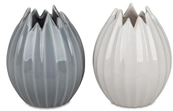 Formano Dekorative Blumenvase Dekovase Vase 17cm in Vanilla oder Grau