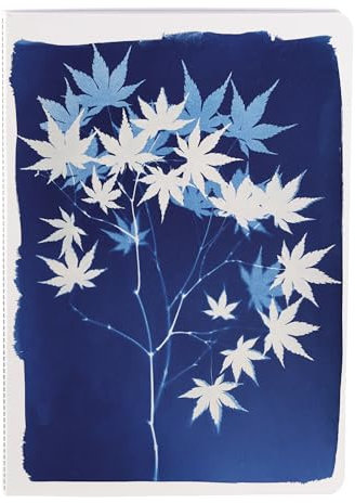 Clairefontaine 83502C - Notizheft Cyanotype, mit Fadenbindung A5 14,8x21 cm, 32 Blatt, liniert, Motive sortiert, 1 Stück