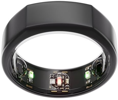 OURA Gen3 Heritage Smart-Ring - Größe 13, Stealth | Wearable für Schlaf-, Herzfrequenz- und Fitnesstracking - Bis zu 7 Tage Akkulaufzeit - iOS/Android - Bestimme Deine Größe vor dem Kauf