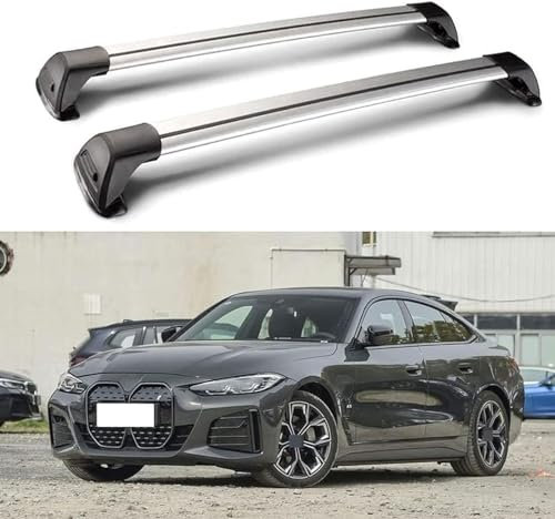 Auto Dachträger für BMW i4 Gran Coupe 2022 2023 2024, 2 Stück Aluminium Dachgepäckträger Gepackträger Querträger Transport Zubehör