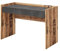 MEBLINI Schreibtisch mit Schubladen für Kinderzimmer, Jugendzimmer - Moderner Bürotisch - Computertisch - Desk with Drawers - Fargo FG-07-120x55x80cm - Braun mit Aufdrucken