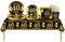 69pcs Black Gold 40th Decorations - Tableware, Tablecloth, Plates, Napkins, Cups for Birthday Gifts