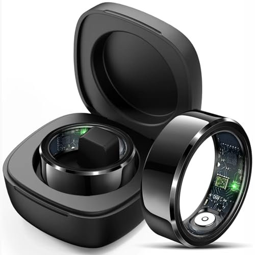 findtime Smart Ring Schrittzähler Smartring Android iOS Fitness Ring Tracker Smartringe für Damen Herren Herzfrequenzmessung 5ATM Wasserdicht Schlaftracker Smart Ring Fitnesstracker Gesundheitsring