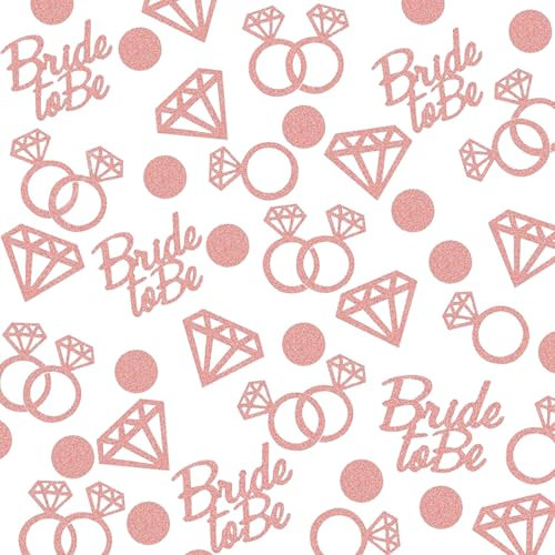100 Pcs Rose Gold Team Bride Party Table Decorations and Confetti for Wedding, Hen Do Night, Bridal Showers and Bachelorette Accessories