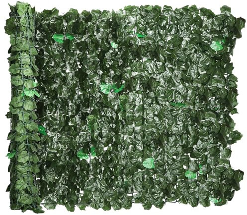 Outsunny Haie Artificiel Brise-Vue décoration Rouleau 3L x 1H m Feuillage réaliste Anti-UV Vert Mixte